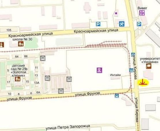 Схема рекламной плоскости по адресу вул. Академіка Янгеля/вул. Батозька