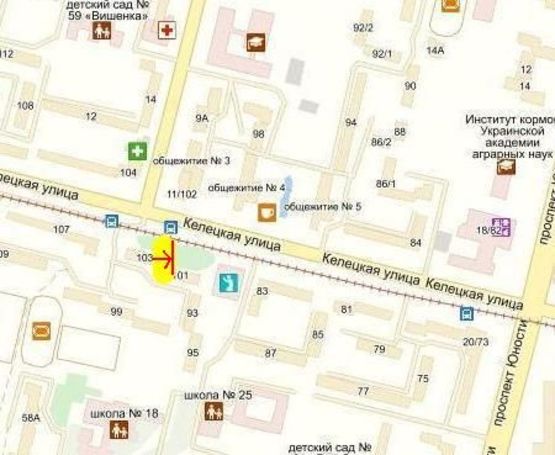 Схема рекламной плоскости по адресу вул. Келецька, 103