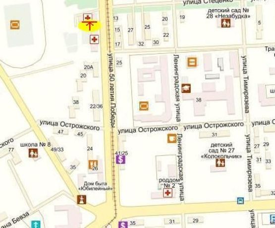 Схема рекламной плоскости по адресу вул. Замостянська, 18 (50-річчя Перемоги)