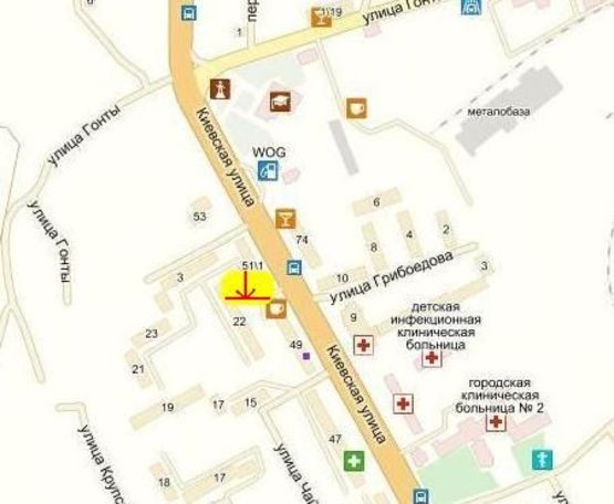 Схема рекламной плоскости по адресу вул. Київська, 51