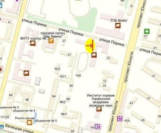 Схема рекламної площини за адресою вул. Порика, Училище № 15