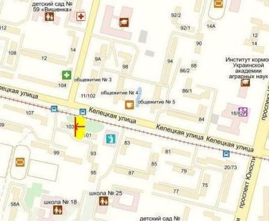 Схема рекламной плоскости по адресу вул. Келецька, 103