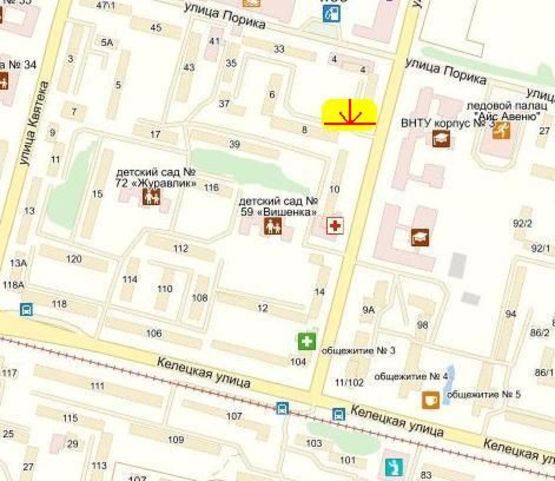 Схема рекламной плоскости по адресу вул. Воїнів Інтернаціоналістів, 4