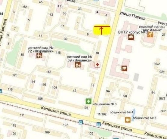 Схема рекламной плоскости по адресу вул. Воїнів Інтернаціоналістів, 4