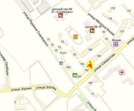 Схема рекламной плоскости по адресу вул. Князів Коріатовичів, 192