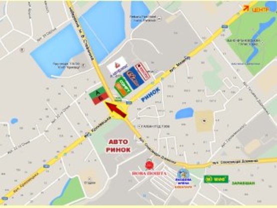 Схема рекламной плоскости по адресу Набережна-Мазепи кільце (Сільпо, Комфі)