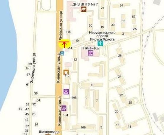 Схема рекламной плоскости по адресу вул. Київська, 114