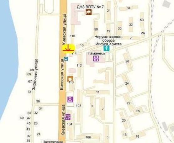 Схема рекламной плоскости по адресу вул. Київська, 114