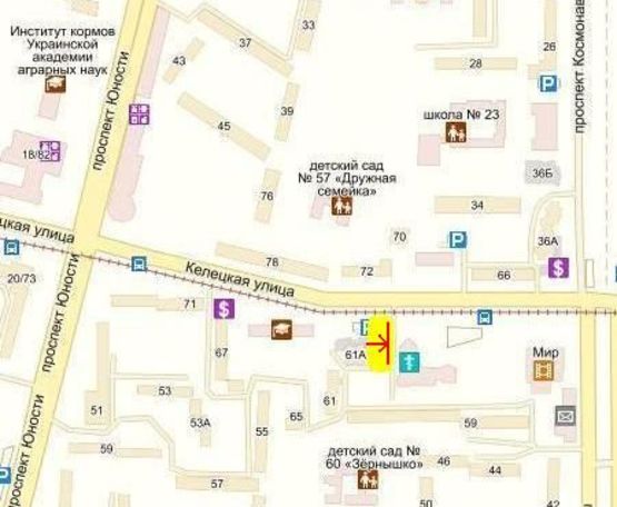 Схема рекламной плоскости по адресу вул. Келецька, 61 а