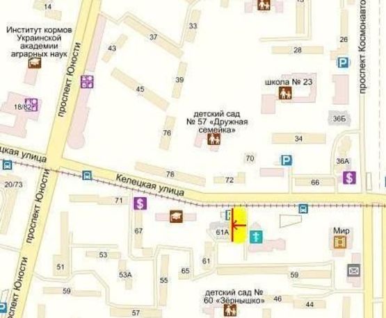 Схема рекламной плоскости по адресу вул. Келецька, 61 а