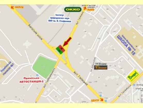 Схема рекламной плоскости по адресу Галицька, 128(навпроти Радіозаводу)