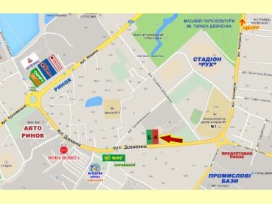 Схема рекламной плоскости по адресу Довженка (навпроти буд.№7) до СМ Сільпо