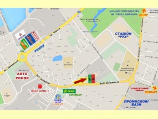 Схема рекламной плоскости по адресу Довженка (навпроти буд.№7)