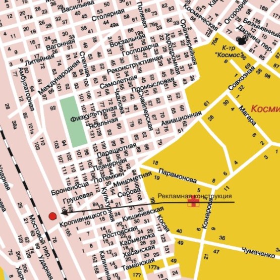 Схема рекламной плоскости по адресу 165_Запорожье_ул Верхняя ул Рекордная