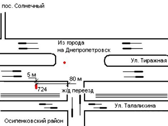 Схема рекламной плоскости по адресу 079_Запорожье_Солнечное шоссе / Братская