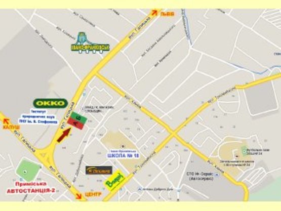 Схема рекламної площини за адресою Петлюри,17 (хлібокомбінат) до ГМ Велмарт