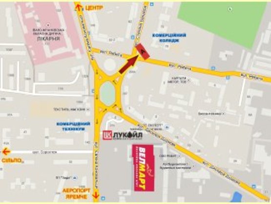 Схема рекламной плоскости по адресу Бандери-вул. Ребета нижній