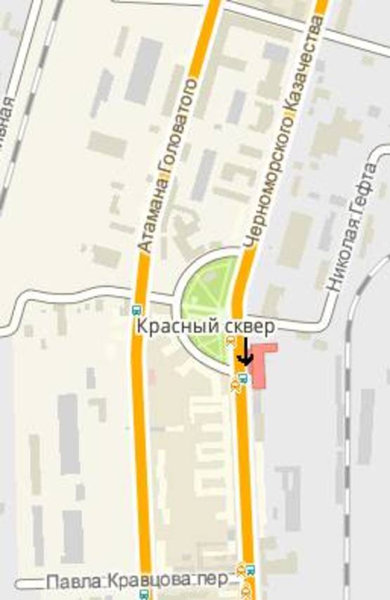 Схема рекламной плоскости по адресу ул. Черноморского казачества, 66-А