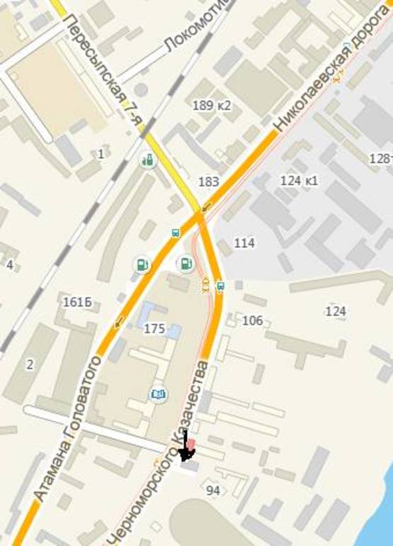 Схема рекламної площини за адресою ул. Черноморского казачества, 96