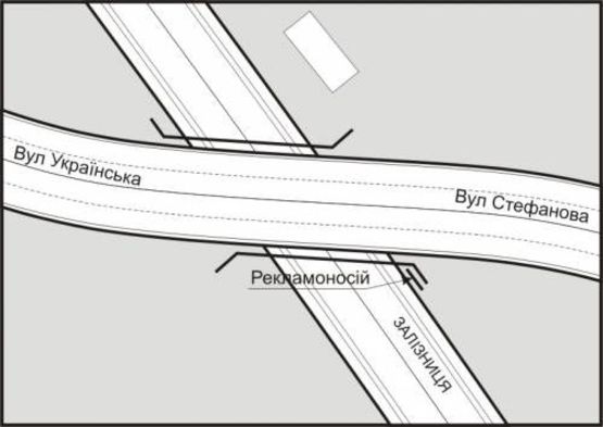 Схема рекламной плоскости по адресу 161_Запорожье_ул Украинская ул Стефанова