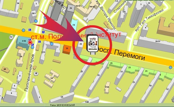 Схема рекламной плоскости по адресу Пр-т  Перемоги, 27а / "Інтертоп"