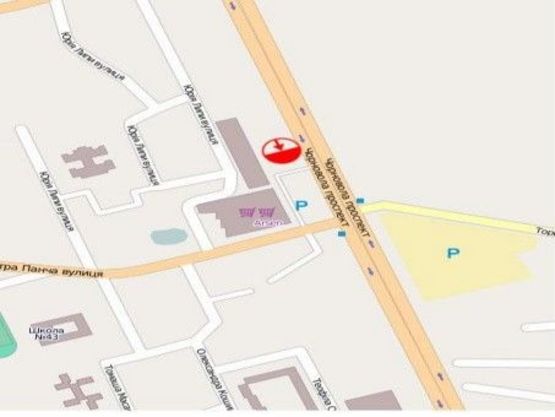 Схема рекламной плоскости по адресу пр-т Чорновола Арсен до центру