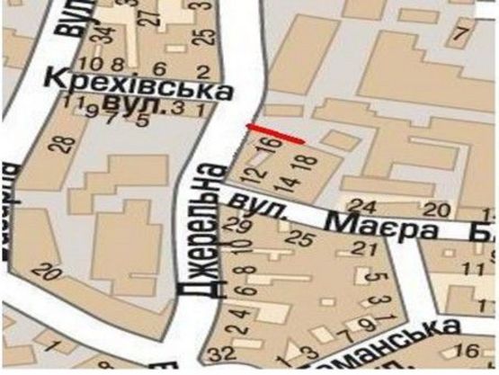 Схема рекламной плоскости по адресу вул. Джерельна, 16А (фасад, нижній щит)