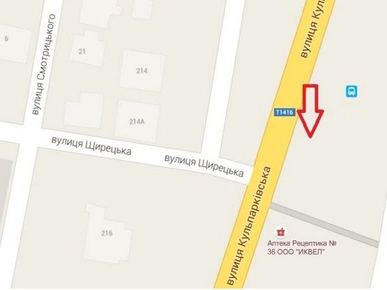 Схема рекламной плоскости по адресу перехрестя Кульпарківська, Щирецька, ринок Південний