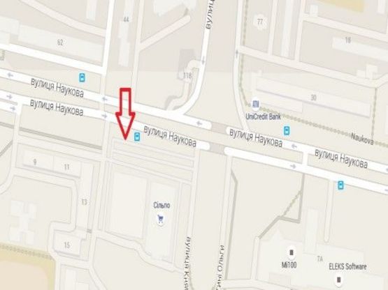 Схема рекламной плоскости по адресу вул. Наукова, 35