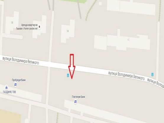 Схема рекламной плоскости по адресу вул. Володимира Великого, 35