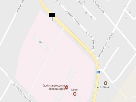 Схема рекламной плоскости по адресу вул. Об’їзна дорога, районна лікарня