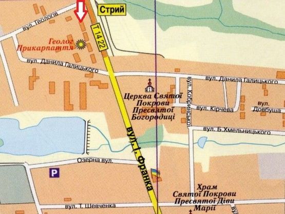 Схема рекламной плоскости по адресу вул. Франка - Геологів