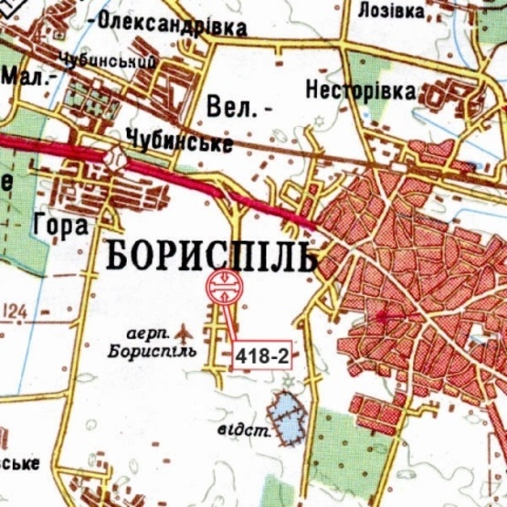 Схема рекламной плоскости по адресу Бориспольская трасса из г.Борисполь (27+450, 800 м перед АТБ-Маркет )