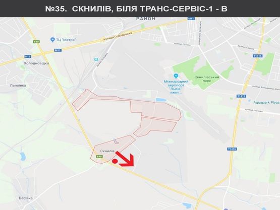 Схема рекламной плоскости по адресу Скнилів до Епіцентру