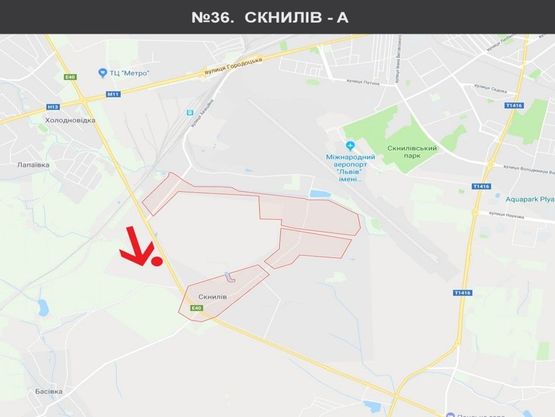 Схема рекламної площини за адресою Скнилів від Епіцентру