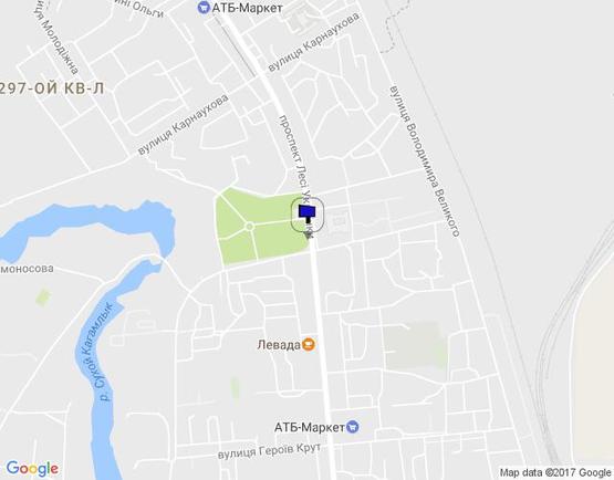 Схема рекламної площини за адресою проспект Леси Украинки ( 50 лет Октября), район дворца «Нефтефимик»