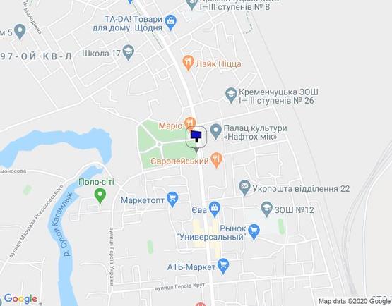 Схема рекламной плоскости по адресу проспект Леси Украинки ( 50 лет Октября), район дворца «Нефтефимик»