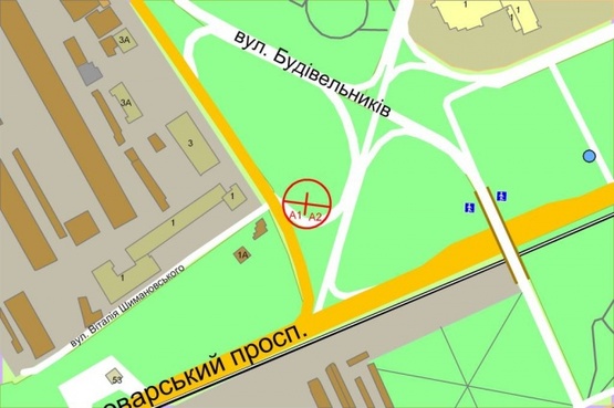 Схема рекламной плоскости по адресу Броварской проспект / Освободителей