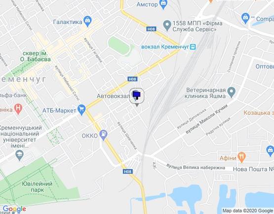 Схема рекламної площини за адресою ул. Гагарина, район автовокзала