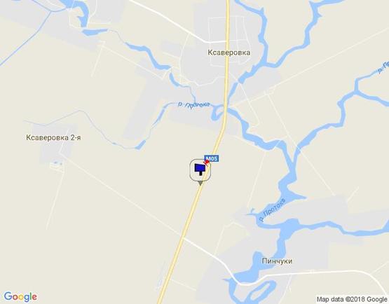 Схема рекламной плоскости по адресу с. Ксаверівка, траса М-05 Київ-Одеса, км 58+270 право