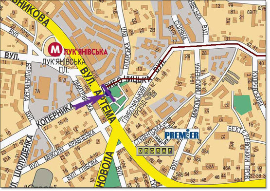 Схема рекламной плоскости по адресу ул.Глыбочицкая/ул.Артема направление на Подол, Татарку