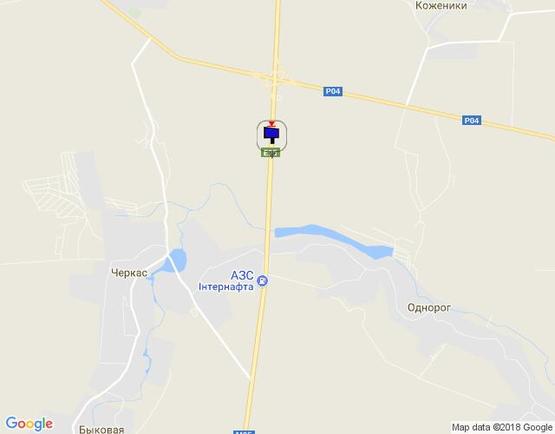 Схема рекламной плоскости по адресу траса М-05 Київ-Одеса, км 95+450 ліво