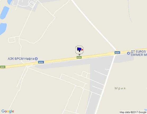 Схема рекламної площини за адресою с. Мрія, траса М-06 Київ-Чоп (Житомир), км 29+250 право