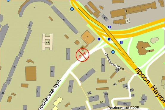 Схема рекламной плоскости по адресу Голосіївська, 4 ( рух до проспекту Науки, ліворуч)