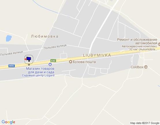 Схема рекламной плоскости по адресу с. Любимівка, траса М-06 Київ-Чоп (Житомир), км 33+680 ліво