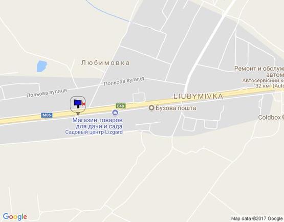 Схема рекламной плоскости по адресу с. Любимівка, траса М-06 Київ-Чоп (Житомир), км 33+680 ліво