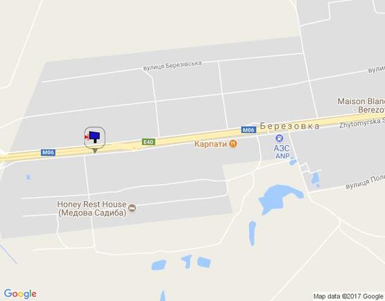 Схема рекламної площини за адресою с. Березівка, траса М-06 Київ-Чоп (Житомир), км 38+750 ліво