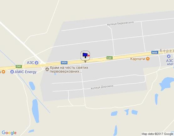 Схема рекламної площини за адресою с. Березівка, траса М-06 Київ-Чоп (Житомир), км 38+750 ліво