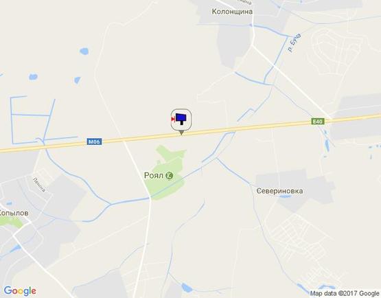 Схема рекламной плоскости по адресу траса М-06 Київ-Чоп (Житомир), км 42+350 ліво