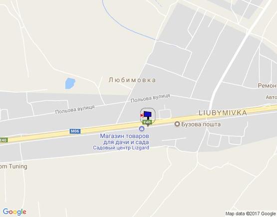 Схема рекламной плоскости по адресу с. Любимівка, траса М-06 Київ-Чоп (Житомир), км 33+500 ліво